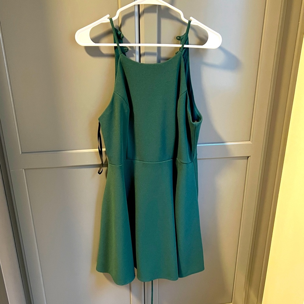 Green skater dress